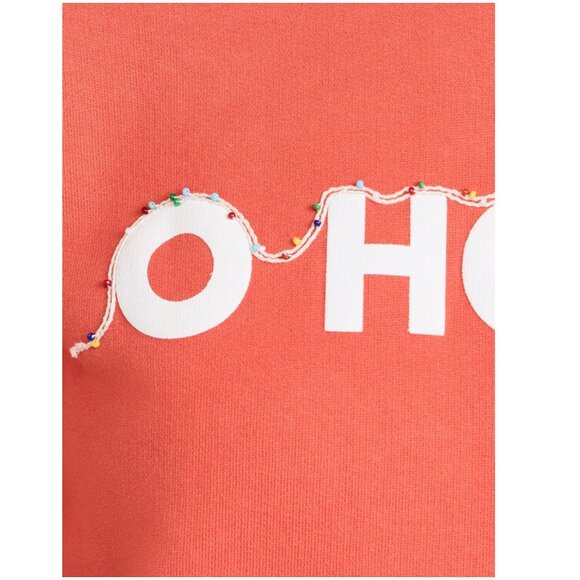 Kule The Raleigh O HO HO Lights sweatshirt fleece size XS Christmas orange poppy - Picture 2 of 14